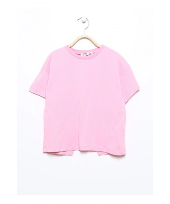 Koton Düz Pembe Kız Çocuk T-shirt