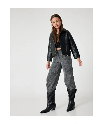 Koton Kot Pantolon Bol Paça Beli Lastikli Pamuklu - Wide Leg Jean