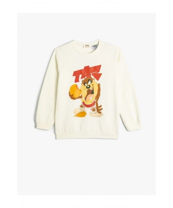Koton Sweatshirt Bisiklet Yaka Uzun Kollu Şardonlu