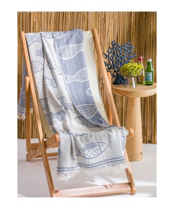 LC Waikiki Balık Baskılı Plaj Havlusu 90x165 cm