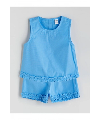 LC Waikiki Basic Poplin Kız Çocuk Bluz ve Şort 2li