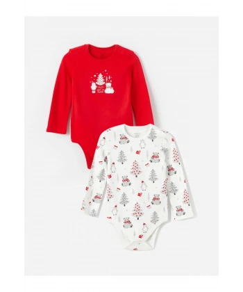 LC Waikiki Baskılı Bebek Çıtçıtlı Body 2li