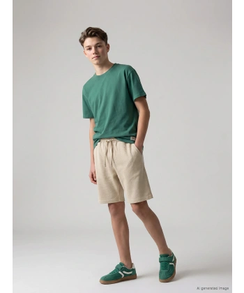 LC Waikiki Bej Beli Lastikli Basic Erkek Çocuk Şort