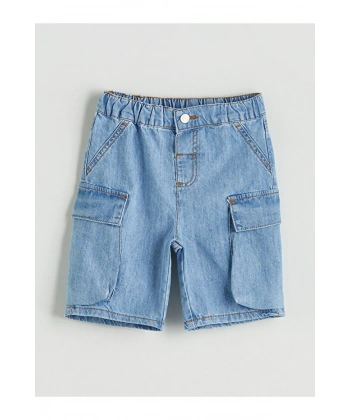 LC Waikiki Beli Lastikli Basic Erkek Çocuk Jean Şort