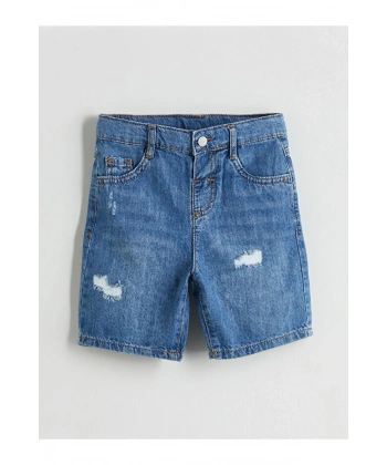 LC Waikiki Beli Lastikli Basic Erkek Çocuk Jean Şort