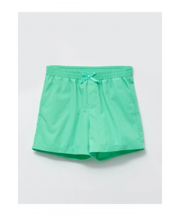 LC WAİKİKİ Beli Lastikli Basic Poplin Kız Çocuk Şort