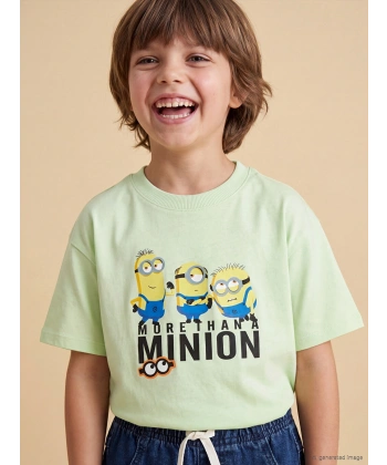 LC Waikiki Bisiklet Yaka Minions Baskılı Erkek Çocuk Tişört