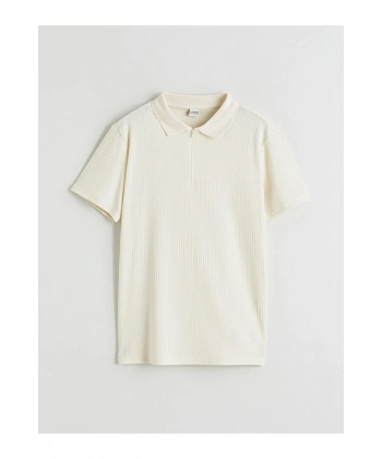 LC Waikiki Erkek Çocuk Bej Polo Yaka Tişört