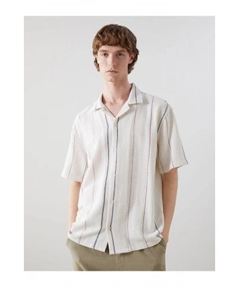 LC Waikiki Erkek Regular Fit Kısa Kollu Çizgili Gömlek