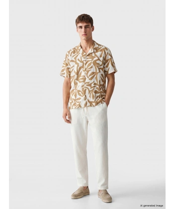 LC Waikiki Erkek Vision Beyaz Regular Fit Dokulu Pantolon