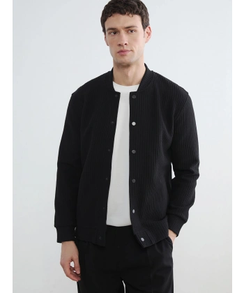 LC Waikiki Erkek Vision Siyah Kolej Yaka Sweatshirt