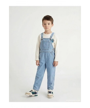 LC Waikiki Kare Yaka Erkek Çocuk Jean Salopet