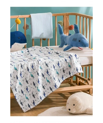 LC Waikiki Karışık Baskılı Erkek Bebek Müslin Örtü 85x85 Cm