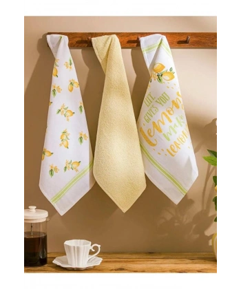 LC Waikiki Karışık Baskılı Kurulama Bezi 3 lü 40x60 Cm