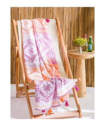 LC Waikiki Karışık Baskılı Pamuklu Plaj Havlusu 90x165 Cm