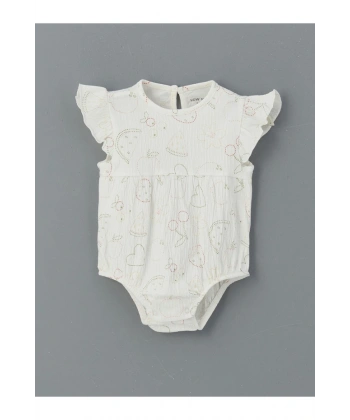 LC Waikiki Kız Bebek Baskılı Çıtçıtlı Bodysuit