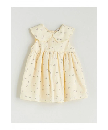 LC Waikiki Kız Bebek Bebe Yaka Çiçekli Elbise