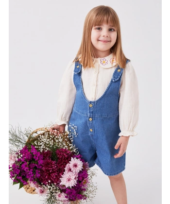 LC Waikiki Kız Bebek Mavi Basic Jean Salopet