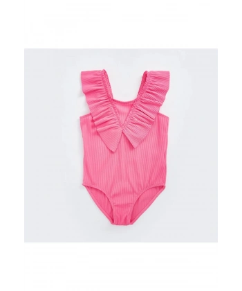 LC Waikiki Kız Bebek V Yaka Basic Mayo