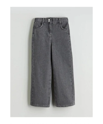 LC Waikiki Kız Çocuk Beli Ayarlanabilir Lastikli Jean Pantolon
