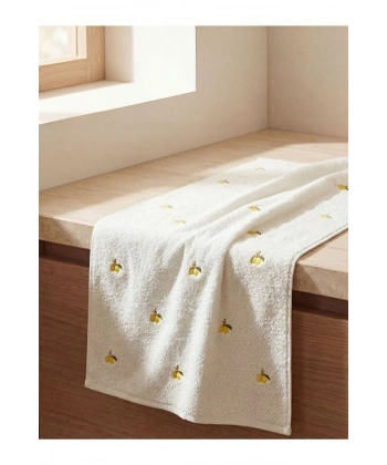 LC Waikiki Limon Desenli Nakışlı Yüz Havlusu 50x80 cm