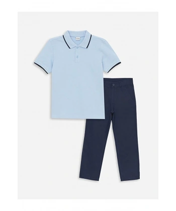 LC Waikiki MAVİ Polo Yaka Erkek Çocuk Tişört ve Pantolon
