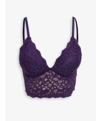 LC Waikiki Mürdüm Balensiz Dolgusuz Dantelli Bralet