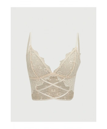 LC Waikiki Pembe Balensiz Dolgusuz Dantelli Fantezi Bralet