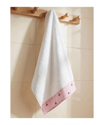 LC Waikiki Pötikareli Kiraz Nakışlı Yüz Havlusu 50x80 Cm
