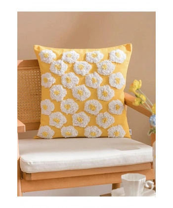 LC Waikiki Sarı Çiçek Desenli Kırlent Kılıfı