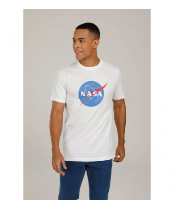 LUMBERJACK Nasa Beyaz Bisiklet Yaka Erkek T-Shirt