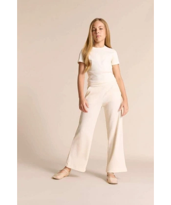 Defacto Wide Leg Waffle Cepli Geniş Paça Pantolon Kız Çocuk