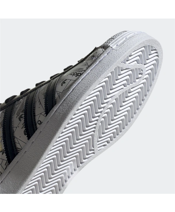 Adidas Superstar Beyaz Gazete Baskılı Kadın Spor Ayakkabı