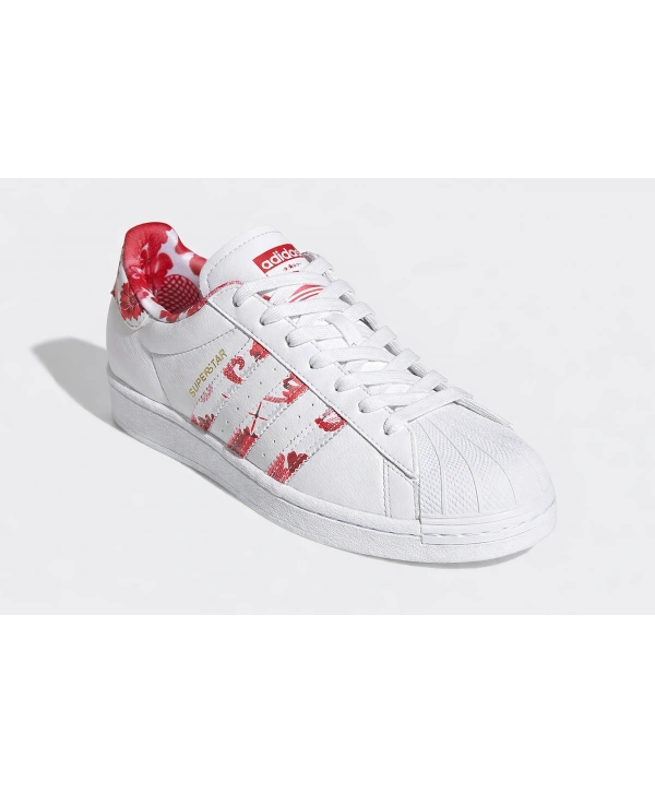 Adidas Superstar Beyaz Pembe Desenli Kadın Spor Ayakkabı