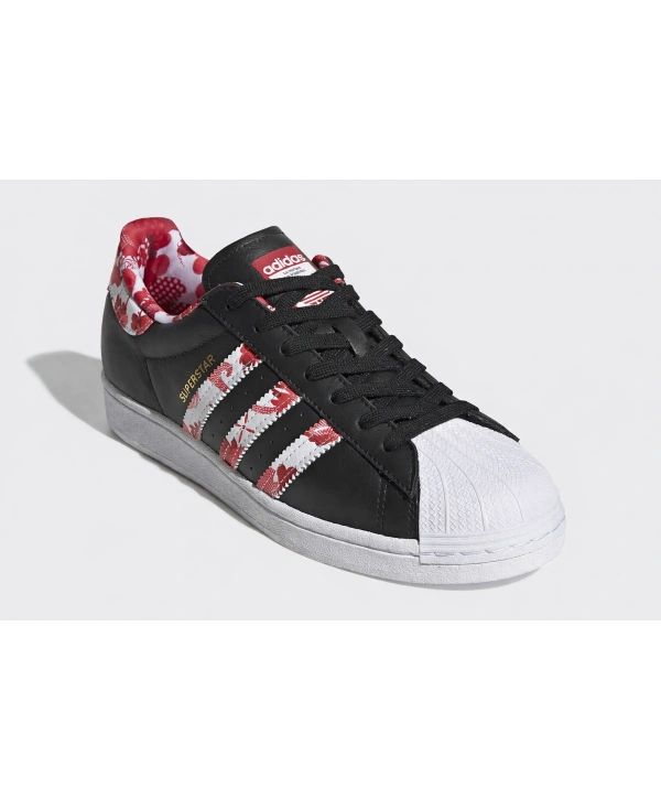 Adidas Superstar Siyah / Beyaz Pembe Desenli Kadın Spor Ayakkabı