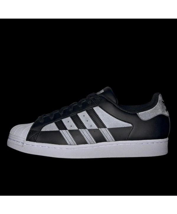 Adidas Superstar Siyah/Beyaz/Gri Unisex Spor Ayakkabı ( Reflektörlü )