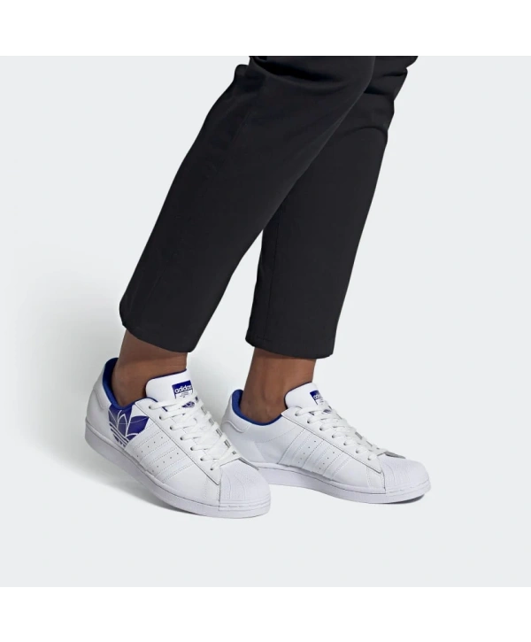 Adidas Superstar Trefoil Baskılı - Kraliyet Mavisi Unisex Spor Ayakkabı