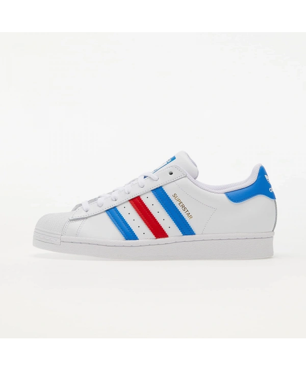 Adidas Superstar White Blue Red Unisex Spor Ayakkabı
