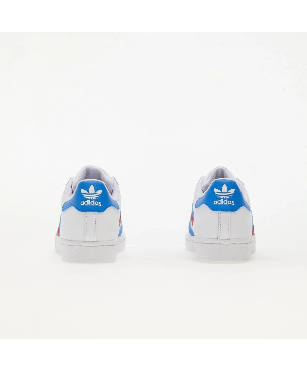 Adidas Superstar White Blue Red Unisex Spor Ayakkabı