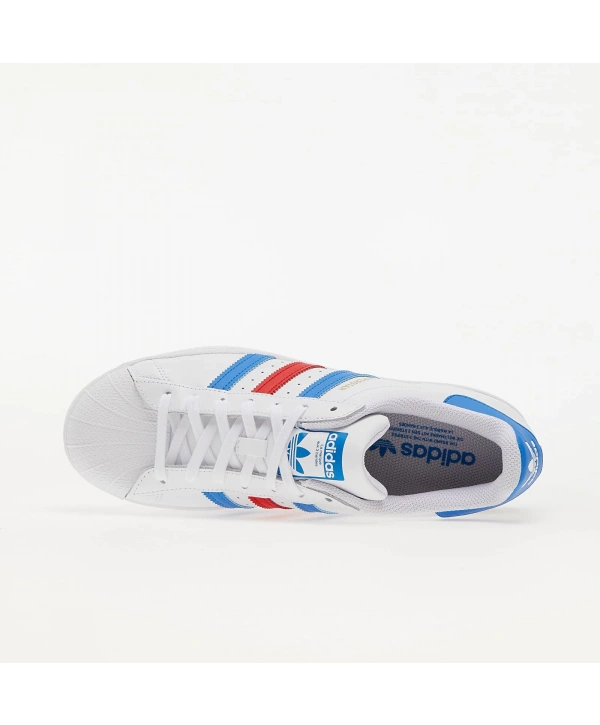 Adidas Superstar White Blue Red Unisex Spor Ayakkabı