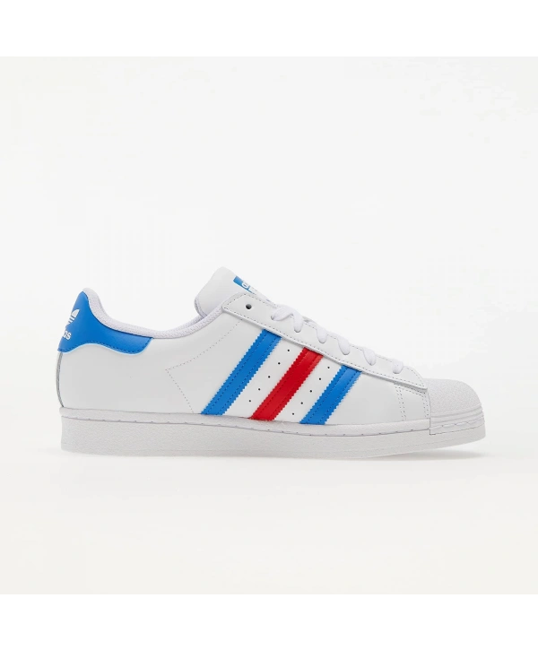 Adidas Superstar White Blue Red Unisex Spor Ayakkabı