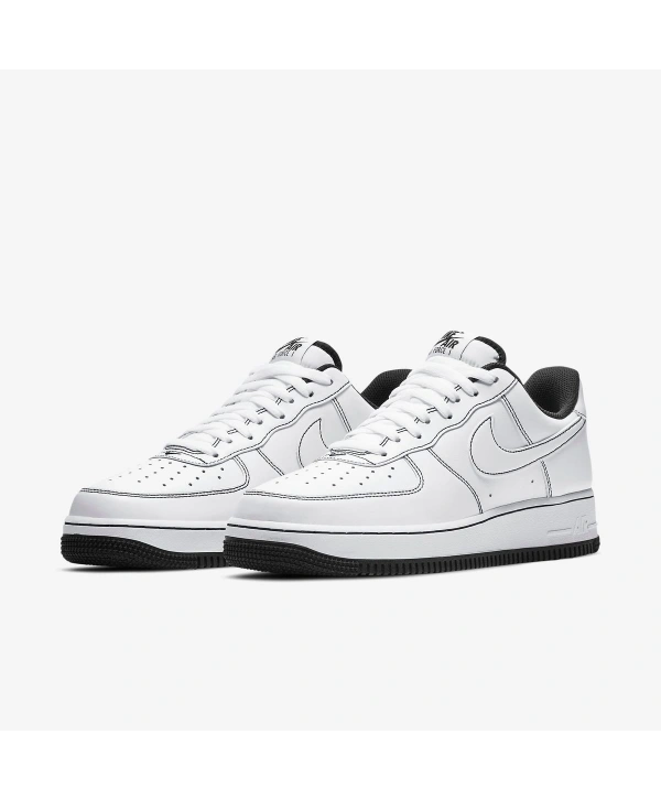 Nike Air Force 1 07 Stitch Beyaz/Siyah Spor Ayakkabı
