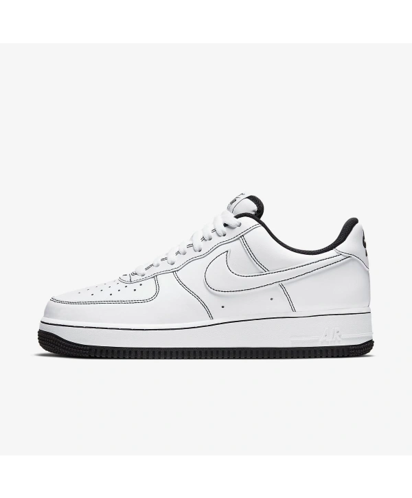 Nike Air Force 1 07 Stitch Beyaz/Siyah Spor Ayakkabı