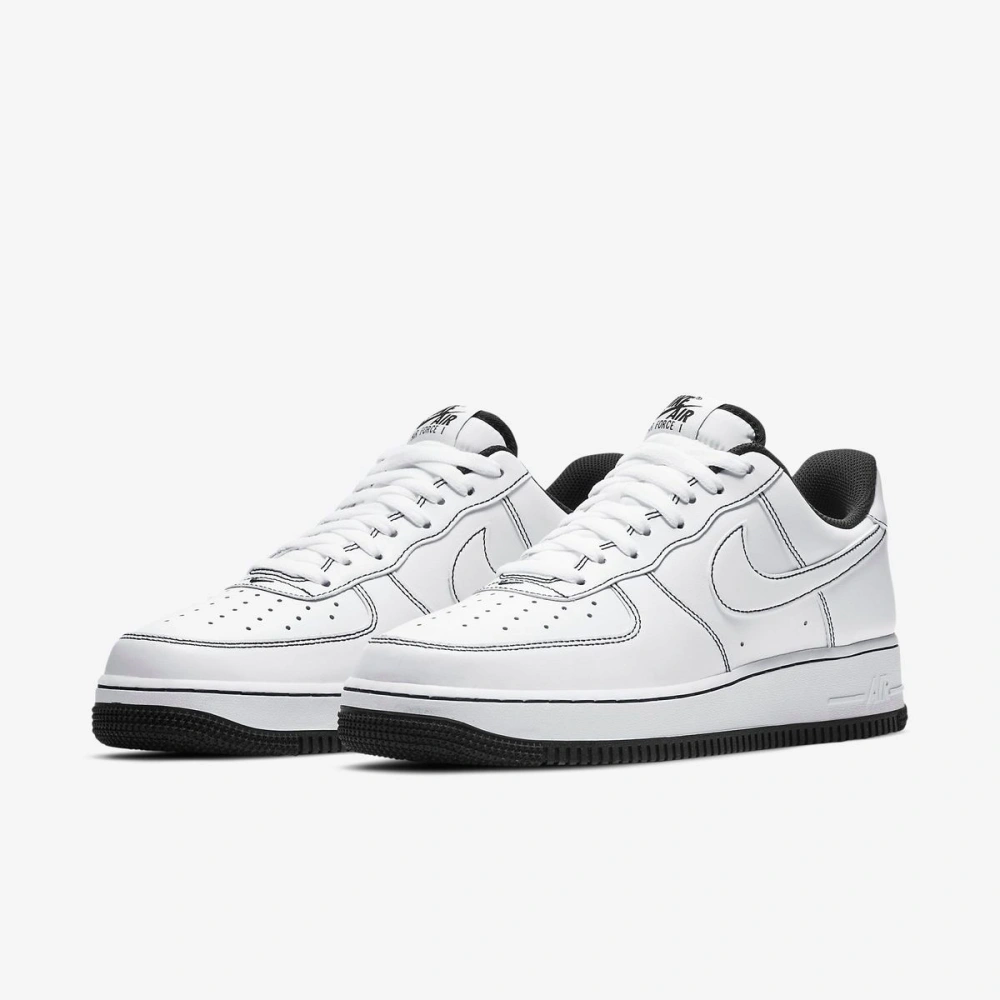 Nike Air Force 1 07 Stitch Beyaz/Siyah Spor Ayakkabı