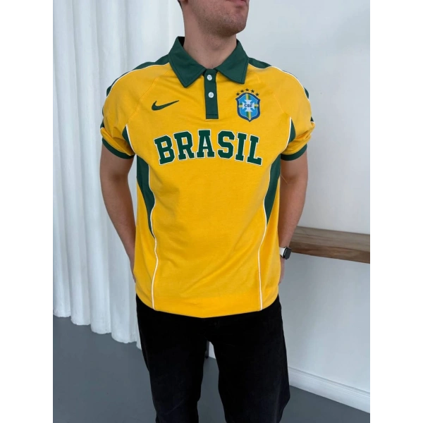 BRZ Polo Yaka Unisex Tshirt Sarı