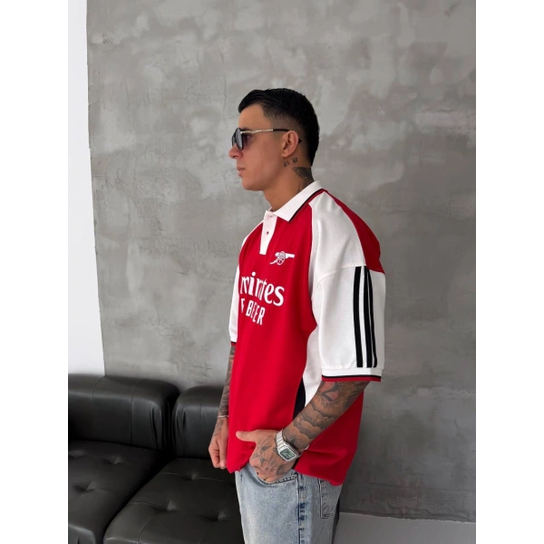 EMR Oversize Baskı Tshirt Kırmızı