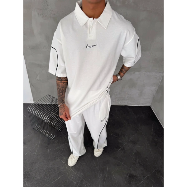 İkili Unisex Eşofman Takım Beyaz