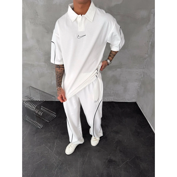 İkili Unisex Eşofman Takım Beyaz