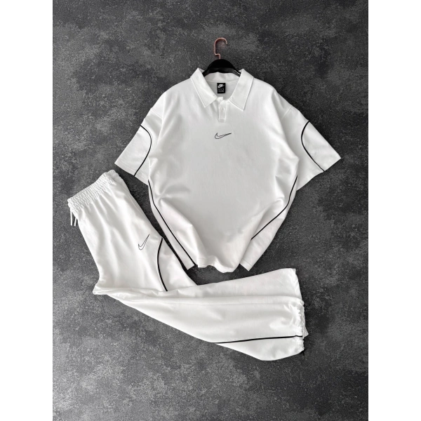 İkili Unisex Eşofman Takım Beyaz