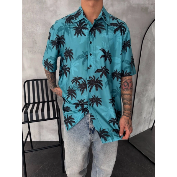 Desenli Oversize Gömlek